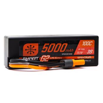 Spektrum 5000mAh 3S 11.1V Smart G2 Hard Case LiPo 100C IC5 - SPMX53S100H5