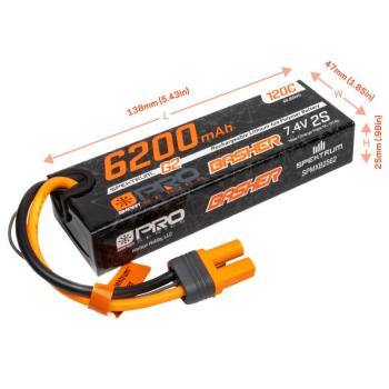 Spektrum Lipo Akku 6200mAh 2S 7.4V Smart Pro Basher LiPo 120C - SPMXB2S62