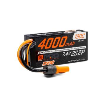 Spektrum 4000mAh 2S2P 7.4V Smart Pro Drag LiPo 130C IC5 - SPMXDRB1