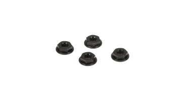 TLR M4 Aluminum Serrated Nuts, Low Profile, Black (4) - TLR336003