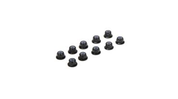 TLR M3 Flanged Aluminum Lock Nuts, Black (10) - TLR336005