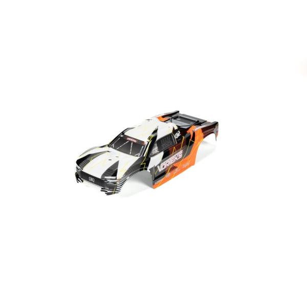 Arrma 1/10 Clipless Painted Trimmed Body Set with Decals Orange: VORTEKS 2WD - ARA-1555