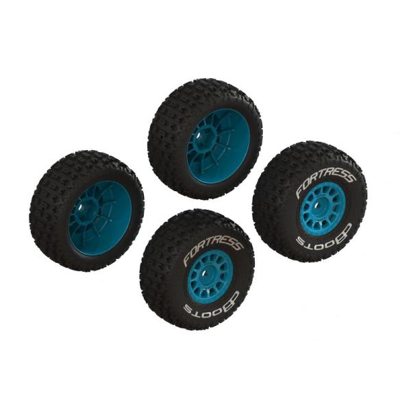Arrma dBoots 'FORTRESS' Glued Tire Set, Blue (2 Pairs) - ARA-1571