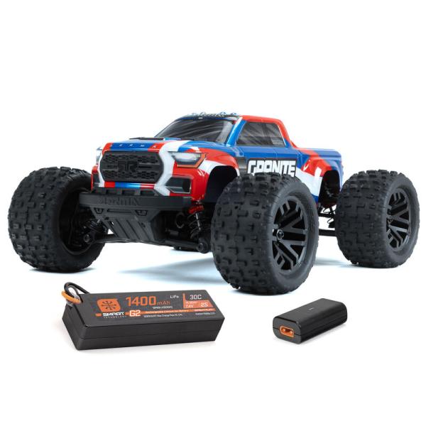 Arrma 1/18 GRANITE GROM MEGA 380 Brushed 4X4 Monster Truck RTR with Battery & Charger Blue - ARA2102T1