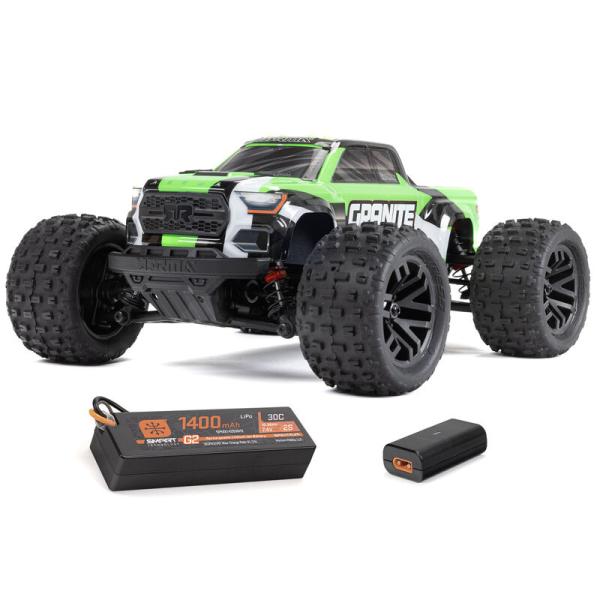 Arrma 1/18 GRANITE GROM MEGA 380 Brushed 4X4 Monster Truck RTR with Battery & Charger Green - ARA2102T3