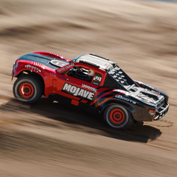 Arrma MOJAVE GROM MEGA 380 Brushed 4X4 Small Scale Desert Truck RTR with Battery & Charger Red/Black - ARA2104T1