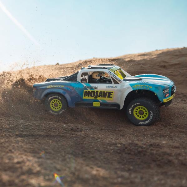 Arrma MOJAVE GROM MEGA 380 Brushed 4X4 Small Scale Desert Truck RTR with Battery & Charger Blue/White - ARA2104T2