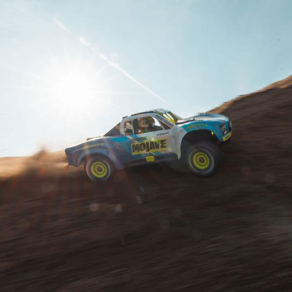 Arrma MOJAVE GROM MEGA 380 Brushed 4X4 Small Scale Desert Truck RTR with Battery & Charger Blue/White - ARA2104T2