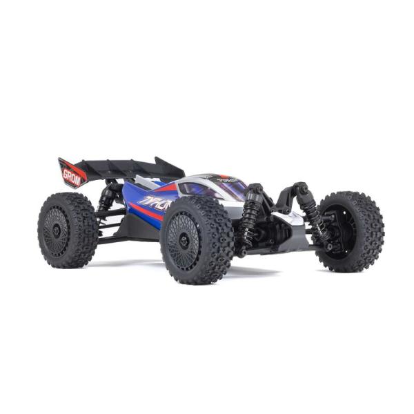 Arrma TYPHON GROM MEGA 380 Brushed 4X4 Small Scale Buggy RTR with Battery & Charger Blue/Silver - ARA2106T1
