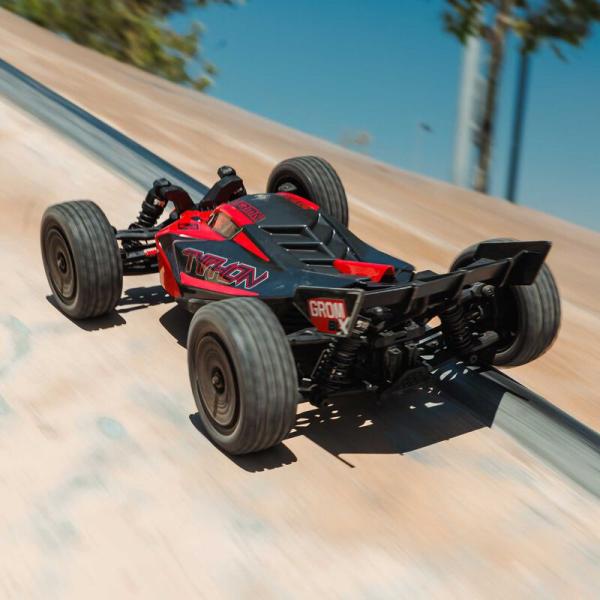 Arrma 1/14 TYPHON GROM 223S DSC 4X4 RTR Brushless Buggy Offroad RC-Car, Red - ARA2306ST1
