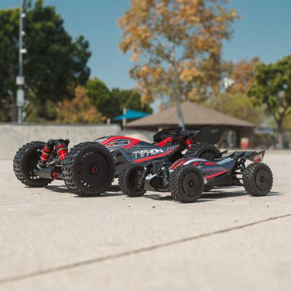 Arrma TYPHON GROM 223S BLX Brushless 4X4 Small Scale Buggy RTR with DSC, Silver - ARA2306T1