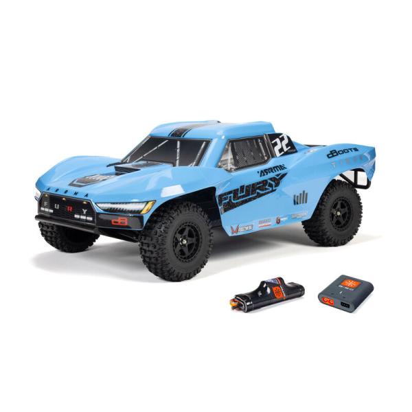 Arrma 1/10 FURY MEGA 550 2WD Short Course Truck RTR with Battery & Charger Blue - ARA3221ST2