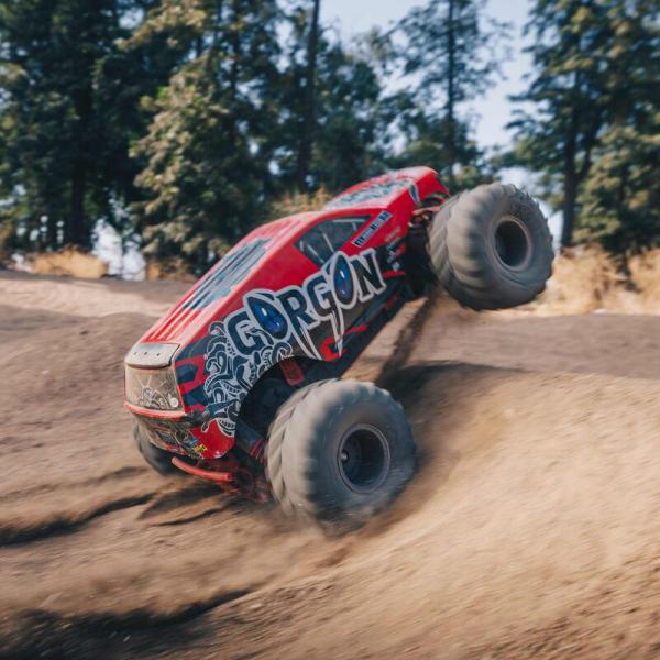 Arrma 1/10 GORGON 4X2 MEGA 550 Brushed Monster Truck RTR with Battery & Charger Red - ARA3230ST2