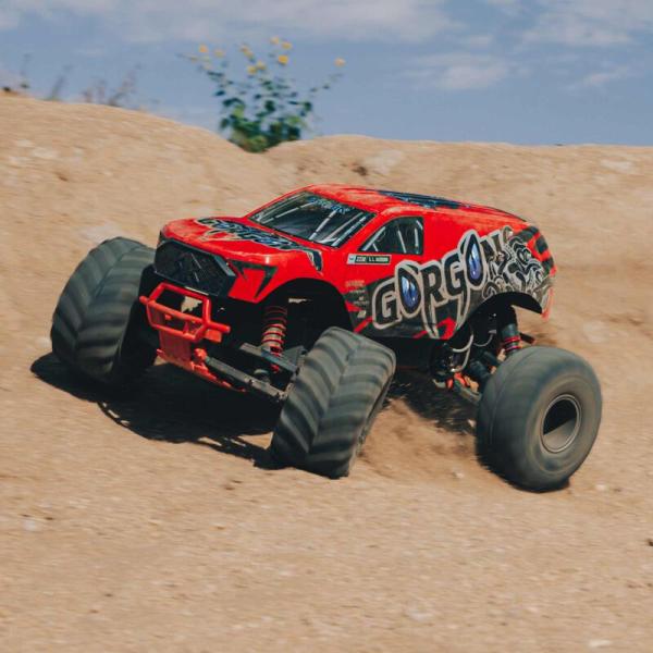 Arrma 1/10 GORGON 4X2 MEGA 550 Brushed Monster Truck RTR with Battery & Charger Red - ARA3230ST2