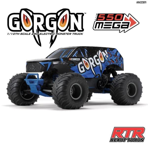 Arrma 1/10 GORGON 4X2 MEGA 550 Brushed Monster Truck RTR - ARA3230T1
