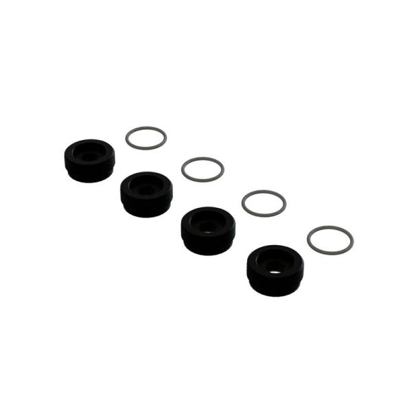 Arrma Aluminum Front Hub Nut Black Inc. O-Rings (4) - ARA330775
