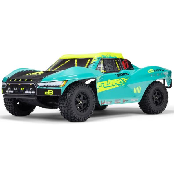 Arrma 1/10 FURY 223S DSC 2WD RTR Brushless Short Course Truck Offroad RC-Car, Green - ARA3521T2