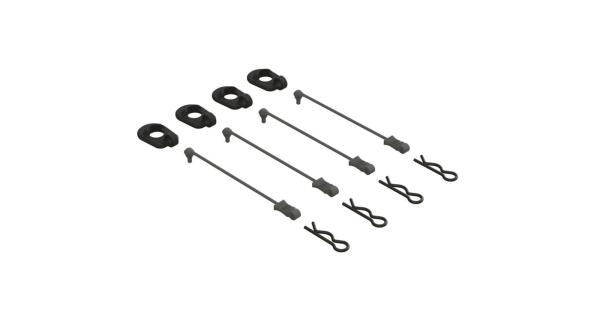 Arrma Body Clip Retainers 1/5 Scale (Black, 4) - ARA390294