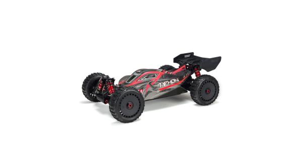 Arrma Body Painted w/Decals Typhon 6S Black/Red - ARA406120