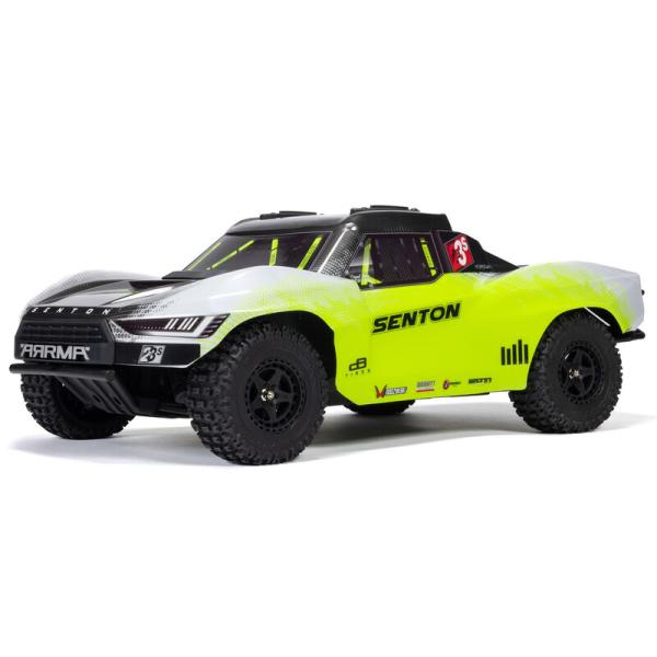 Arrma 1/10 SENTON 223S DSC 4X4 RTR Brushless Short Course Truck Offroad RC-Car, Yellow - ARA4303V4T1