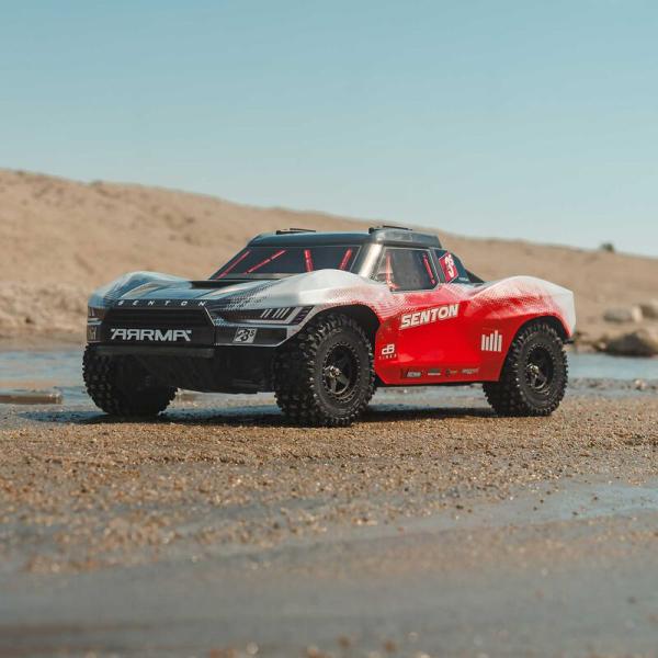 Arrma 1/10 SENTON 223S DSC 4X4 RTR Brushless Short Course Truck Offroad RC-Car, Red - ARA4303V4T2