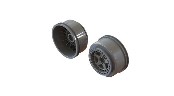 Arrma SC 2.2"/3.0" Wheel 14mm Hex Gun Metal (2) - ARA510126