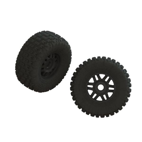 Arrma dBoots FORTRESS LP Tire Set Glued Black (2) - ARA550110