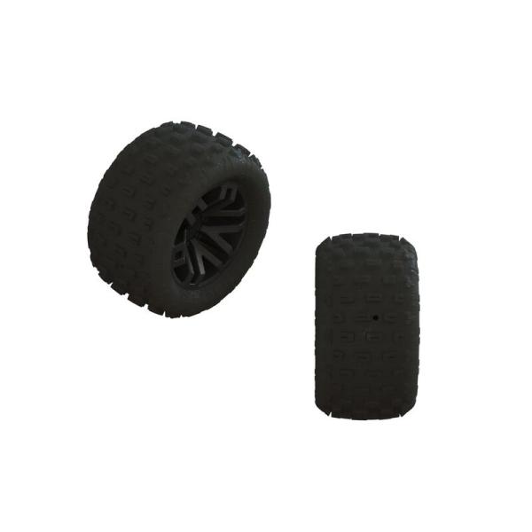 Arrma dBoots 'FORTRESS' Tire Set Glued (Black) (2 Pairs) - ARA550112