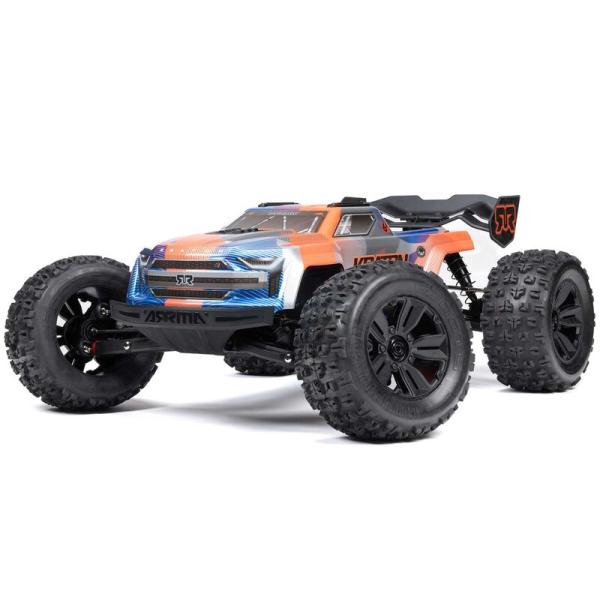 Arrma 1/8 KRATON 6S 4X4 RTR Brushless Speed Truck Offroad RC-Car, Blue/Orange - ARA8608V6T1