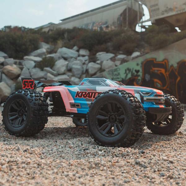 Arrma 1/8 KRATON 6S 4X4 RTR Brushless Speed Truck Offroad RC-Car, Blue/Orange - ARA8608V6T1
