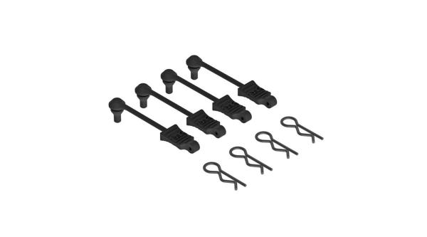 Arrma AR390165 Body Clip Retainer 1/10 Scale Black (4) - ARAC3445