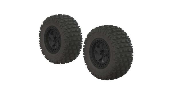 Arrma AR550042 Fortress SC Tire Set Glued Black (2) - ARAC9630