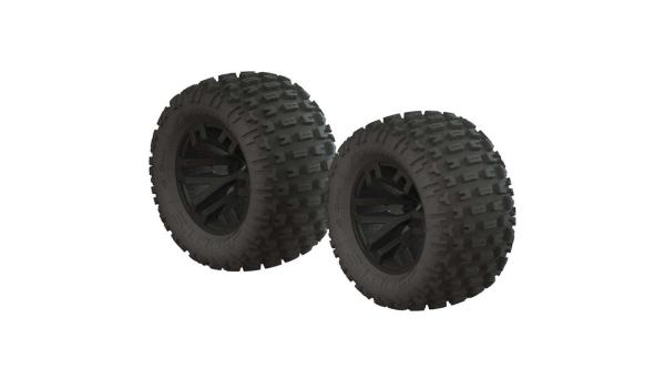 Arrma AR550044 dBoots Fortress MT Tire Set Glued Blk (2) - ARAC9632