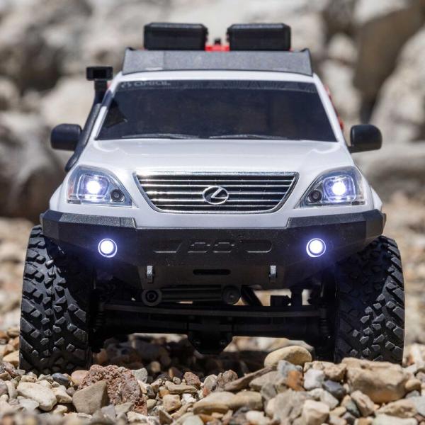Axial 1/24 SCX24 Lexus GX 470 4X4 RTR Brushed RC-Car Rock Crawler (Battery & Charger Included), White - AXI-1532T1