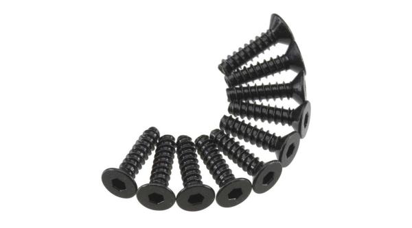 Axial AXA466 Hex Socket Tap Flat Head M3x12mm Black (10) - AXIC0129
