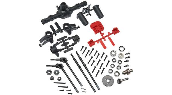 Axial AX31438 AR44 Locked Axle Set Front/Rear Complete - AXIC1438