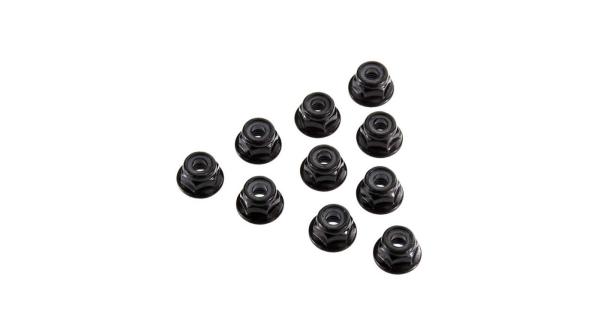 Axial AX31250 Serrated Nylon Lock Nut Black 4mm (10) - AXIC3150