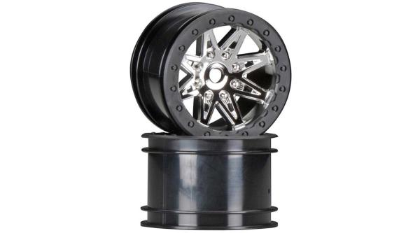 Axial AX08137 2.2 Rebel Wheels 41mm Wide Chrm/Blk (2) - AXIC8137