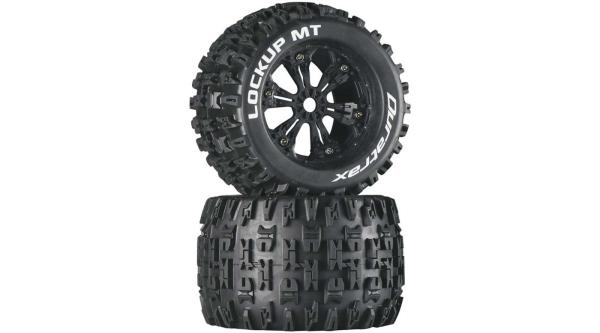 Duratrax Lockup MT 3.8" Mounted Black (2) - DTXC3578