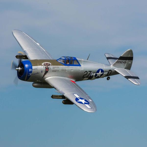 E-flite P-47 Razorback 1.2m RC-Flugzeug Warbird BNF Basic with AS3X & SAFE Select - EFL08450