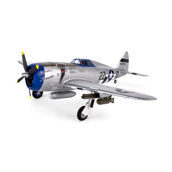 E-flite P-47 Razorback 1.2m RC-Flugzeug Warbird BNF Basic with AS3X & SAFE Select - EFL08450
