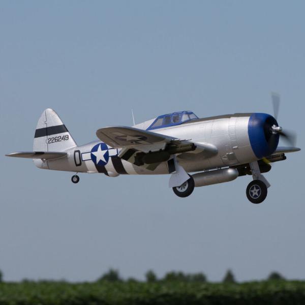 E-flite P-47 Razorback 1.2m RC-Flugzeug Warbird BNF Basic with AS3X & SAFE Select - EFL08450