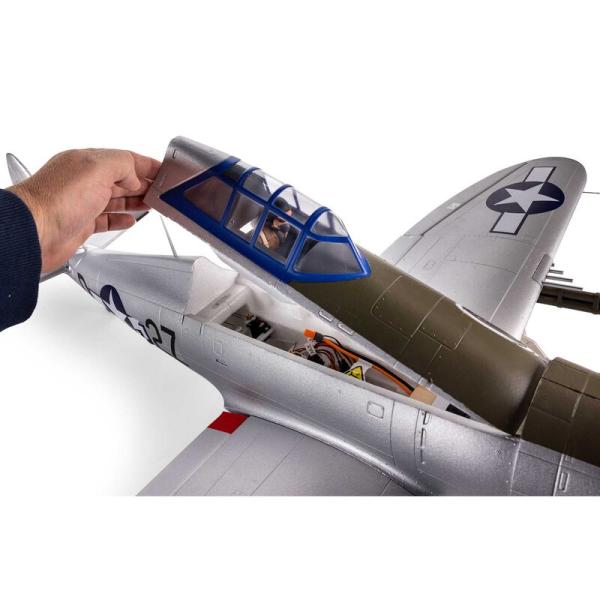 E-flite P-47 Razorback 1.2m RC-Flugzeug Warbird BNF Basic with AS3X & SAFE Select - EFL08450