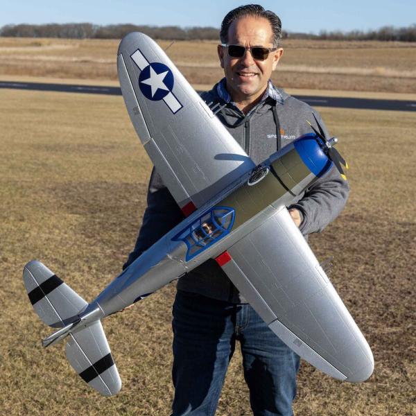 E-flite P-47 Razorback 1.2m RC-Flugzeug Warbird BNF Basic with AS3X & SAFE Select - EFL08450