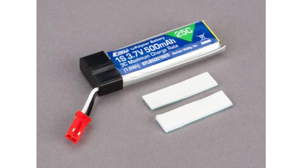 E-flite 1S 3,7V 500mAh 25C LiPo-Akku m. JST-Stecker - EFLB5001S25