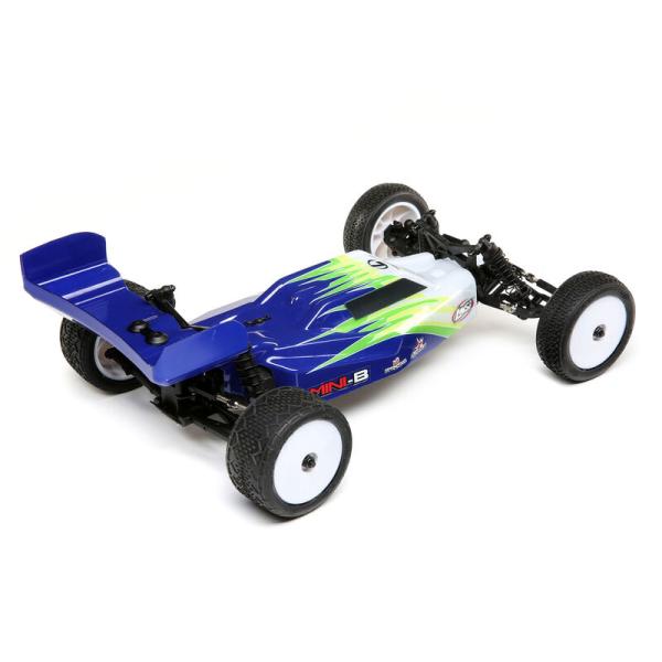 Losi Mini-B, Brushed, RTR: 1/16 2WD Buggy, Blue/White - LOS01016T1