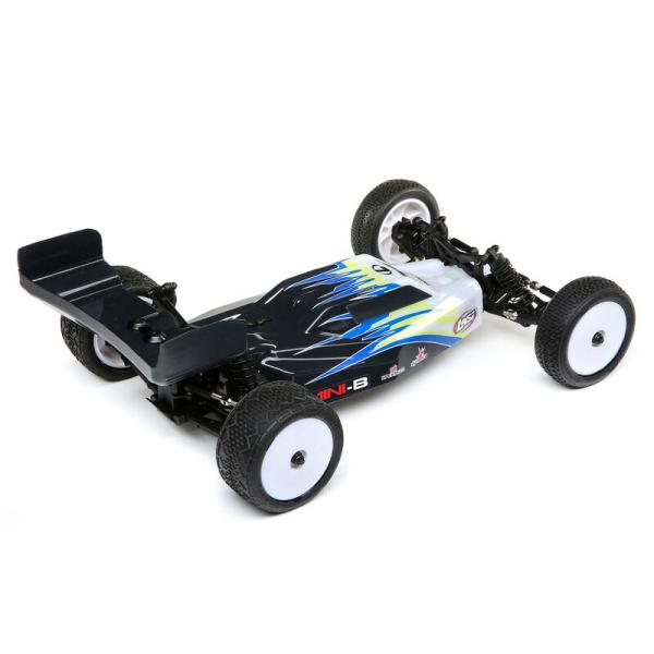 Losi Mini-B, Brushed, RTR: 1/16 2WD Buggy, Black/White - LOS01016T2