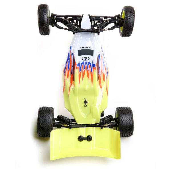 Losi Mini-B, Brushed, RTR: 1/16 2WD Buggy, Yellow/White - LOS01016T3