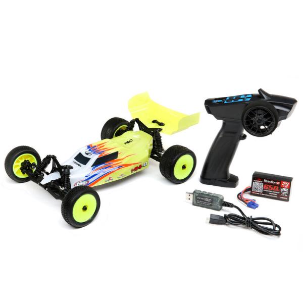 Losi Mini-B, Brushed, RTR: 1/16 2WD Buggy, Yellow/White - LOS01016T3
