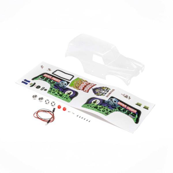 Losi Body Set Grave Digger Clear: Mini LMT - LOS210045